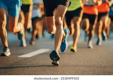 Coureurs pendant une course sur route